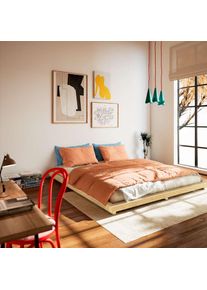 Karup Design Bettgestell »DOCK BED, Futonbett, Massivholzbett, Bett ohne Matratze« Bett mit Lattenrost, aus FSC zertifizierter Kiefer, mehrere Grössen , beige...
