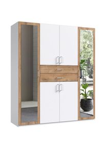 wimex Kleiderschrank »Diver Drehtürenschrank mit Spiegel, 180, 225 o. 270cm breit« Bestseller Schlafzimmerschrank wahlweise 3 Innenausstattungen , weiss...