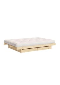 Bettgestell »Kanso Bed, Stauraumbett, Bett mit oder ohne Schubladen« Bett mit/ohne Schubladen, inkl Lattenrost, FSC zertifiert , beige , Karup Design