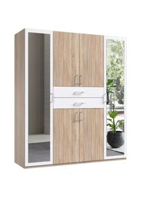 wimex Kleiderschrank »Diver Drehtürenschrank mit Spiegel, 180, 225 o. 270cm breit« Bestseller Schlafzimmerschrank wahlweise 3 Innenausstattungen , weiss...