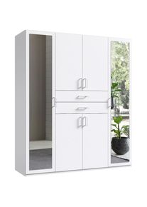 wimex Kleiderschrank »Diver Drehtürenschrank mit Spiegel, 180, 225 o. 270cm breit« Bestseller Schlafzimmerschrank wahlweise 3 Innenausstattungen , weiss...