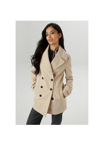 Aniston SELECTED , Cabanjacke ohne Kapuze mit breitem Reverskragen - NEUE KOLLEKTION , beige , Doppelreihiger Kurzmantel im Caban-Stil