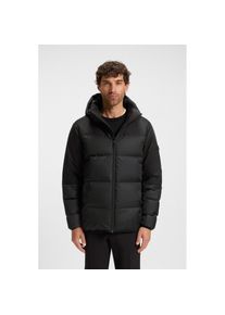 BOSS Green, Herren, BOSS Green Daunenjacke mit Kapuze abnehmbare Kapuze, Regular Fit, warm wattiert, schwarz001, S, Winterwarme Kapuzenjacke mit 