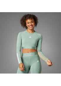 adidas Performance, Unisex, adidas Performance Funktionsshirt &raquo;HYGLM CRO LS&laquo;, silber gr&uuml;n, wei&szlig;, XXL, Dieses k&uuml;rzer geschnittene Longsleeve ist 