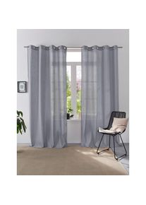 Vorhang »Linsdorf«, (1 St.), Leinenstruktur, halbtransparent , grau , Home Affaire Collection
