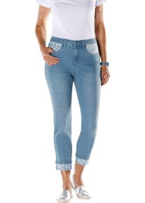 Damen 7/8-Jeans mit Schmetterlings-Einsätzen blue-bleached