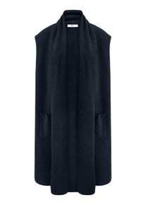 Peter Hahn - Long-Strickweste, blau, Gr. 36/38, Schurwolle