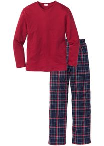 Pyjama aus reiner Bio-Baumwolle mit langen &Auml;rmeln. in rot, Gr&ouml;sse 52/54 (L), 100% Baumwolle, bonprix