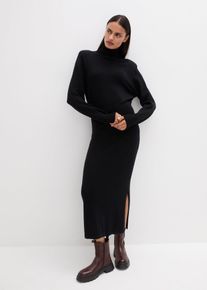 Robe en maille de laine m&eacute;rinos en noir, Taille 40/42 (M), bonprix