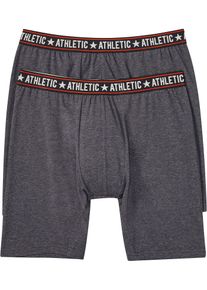 Lange Boxershorts eng mit Baumwolle (2er Pack) in grau, Grösse 6 (L), 95% Baumwolle, bonprix