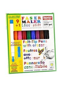 &Ouml;konorm Fasermaler 9 St&uuml;ck und 1 L&ouml;schstift, 1 St&uuml;ck
