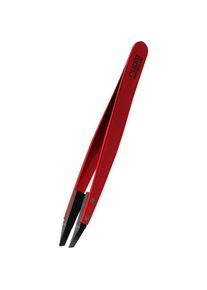 Rubis Pinzette Inox Techno Polymer schr&auml;g rot