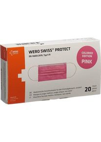 Wero Swiss Typ IIR Protect Medizinische Mundschutz Maske pink, 56 x 20 Stück
