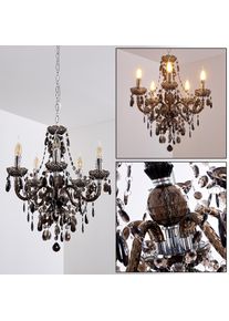 hofstein Delhi Kronleuchter Schwarz, Transparent, Klar, 5-flammig