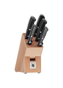 WMF Messerblock , Naturfarben, Schwarz , Holz, Metall , 6-teilig , Buche , K&uuml;chenmesser, Messerbl&ouml;cke