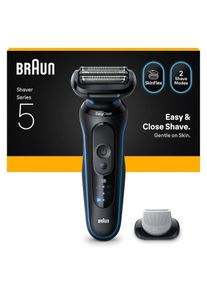 Braun , Elektrorasierer »Series 5 52-B1600s«, 1 St. Aufsätze, 100% wasserdicht, Körperpflege-Aufsatz, Bis zu 50 Min, Made in Germany , blau ,...