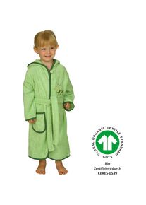 Wörner , Jungen , Kinderbademantel »Grashüpfer hellgrün« Biobaumwolle, mit Stickerei, mit Tasche , flauschige Frottierware