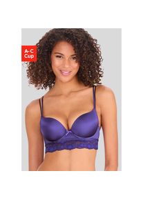 Vivance, Push-up-BH &raquo;Anisa&laquo; mit B&uuml;gel und Spitze entlang der Unterbrust, sexy Dessous, lila, 80, Cup B, Push-up-BH