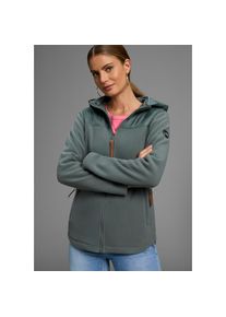 Polarino, Unisex, Hybridjacke mit Kapuze mit wattiertem Schulterbereich, &Uuml;bergangsjacke, gr&uuml;n, grau, 46, Hybridjacke mit w&auml;rmender Wattierung f&uuml;r 