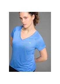 KangaROOS , Funktionsshirt Kurzarm, figurumspielend, mit V-Ausschnitt, grosse Grössen , blau , Kurzarm-Design, ideal für Sommer und Training