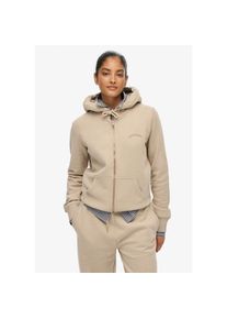 Superdry , Damen , Kapuzensweatjacke &raquo;ESSENTIAL LOGO ZIPHOOD HB&laquo; , beige , Hoddie mit Zipper von Superdry
