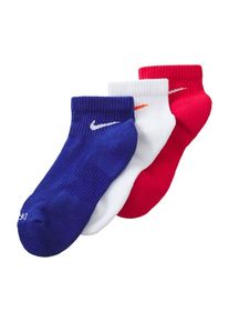 Nike, Femmes Chaussettes de sport 'Everyday Plus', bleu cobalt / orange / rouge / blanc