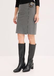 Jupe portefeuille en gris, Taille 50, Couleur/Motif: gris chin&eacute;, bonprix