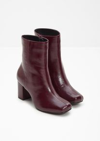 Stiefeletten mit Blockabsatz in rot, Gr&ouml;sse 41, bonprix