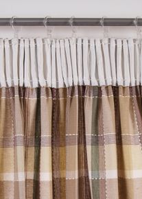 Bio Baumwoll Vorhang mit Karo (1er Pack) in beige, 145x110 cm, 100% Baumwolle, bonprix