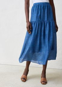 Maxirock mit Seidenanteil in blau, Gr&ouml;sse 42, bonprix