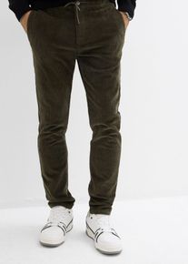 Schlupf-Stretch-Cordhose Regular Fit in gr&uuml;n, Gr&ouml;sse 40, 98% Baumwolle, bonprix