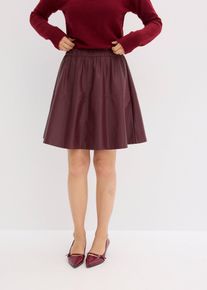 Kurzer Lederimitat-Rock in rot, Grösse 48, bonprix