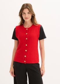 Gilet sans manches en maille en rouge, Taille 48/50 (XL), Couleur/Motif: rouge salsa, bonprix