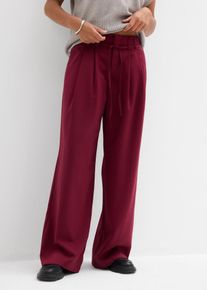 Bundfaltenhose mit Bindeband in rot, Gr&ouml;sse 50, bonprix