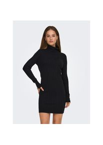 Only, Unisex, Only Strickkleid &raquo;ONLLOUIS LS ROLLNECK CABLE DRESS AT KNT&laquo;, schwarz, S, N-Gr, Kurzes Strickkleid von Only