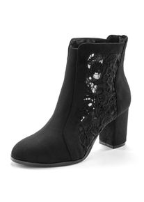 Lascana Witt Damen High-Heel-Stiefelette, schwarz, Gr&ouml;&szlig;e 35, 100% Textil