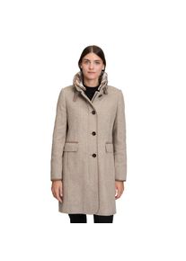 Gil Bret, Unisex, Wollmantel mit Wolle, Stehkragen und Knopfleiste, walnut melange, 48, Unisex-Wollmantel von Gil Bret