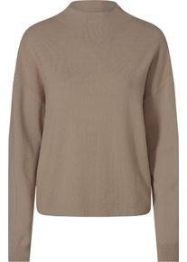 Heine Damen Stehkragenpullover mit &uuml;berschnittener Schulter sesam