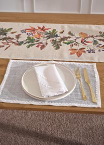 Stoffservietten mit dekorativer Biese (2er Pack) in weiss, 40x40 cm, bonprix