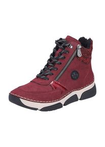 Rieker, Femmes Bottines &agrave; lacets, rouge / bordeaux / noir