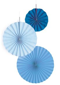 Amscan 3 rosaces en papier bleu brillant