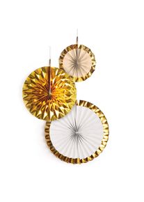 Amscan 3 Shiny Gold Papierrosetten