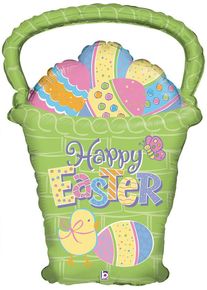 Palloncino stagnola colorato cestino di Pasqua