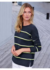 include - Rundhals-Pullover aus 100% Premium-Kaschmir, blau, Gr. 48, Kaschmir