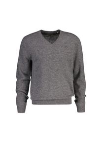 Gant, Herren, V-Ausschnitt-Pullover &raquo;EXTRAFINE LAMBSWOOL V-NECK&laquo; mit Logostickerei, dunkelgrau melange, S, Langarm Pullover von Gant