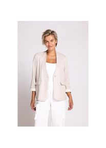 Zhrill, Unisex, Jackenblazer &raquo;ZHLINIE&laquo; mit 1-Knopf-Verschluss, Leinenmix, creme, M, Blazer von Zhrill