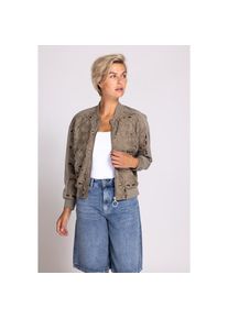 Zhrill, Unisex, Blouson &raquo;ZHBELL&laquo; ohne Kapuze mit gestrickter-geh&auml;kelter Front, mud, M, Extravagantes Blouson von Zhrill