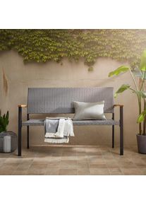 Ambia Garden Gartenbank , Grau, Akaziefarben , Holz, Metall, Kunststoff , Akazie , massiv , 138x89x60 cm , Gartenm&ouml;bel, Gartenb&auml;nke