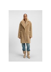 BOSS Orange, Unisex, BOSS Orange Kurzmantel &raquo;Catedy Premium Unisexmode&laquo; aus softem Teddy, Relaxed Fit, rust, copper 222, 46, Mittellanger Teddy Coat 