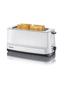Severin Automatik-Toaster AT 2234, 1.400 W, 2 Langschlitze 230 mm, Brotscheibenzentrierung, Auftauen/Aufwärmen, Röstzeitelektronik, B 390 x H 185 x T 180 mm, Weiss/Grau